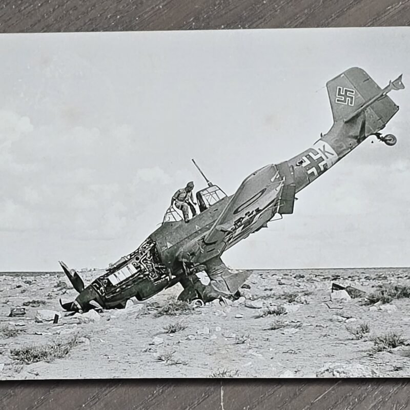 Luftwaffe Nosedive! WW2 German Air Force Wrecked Stuka Dive Bomber Plane Photo