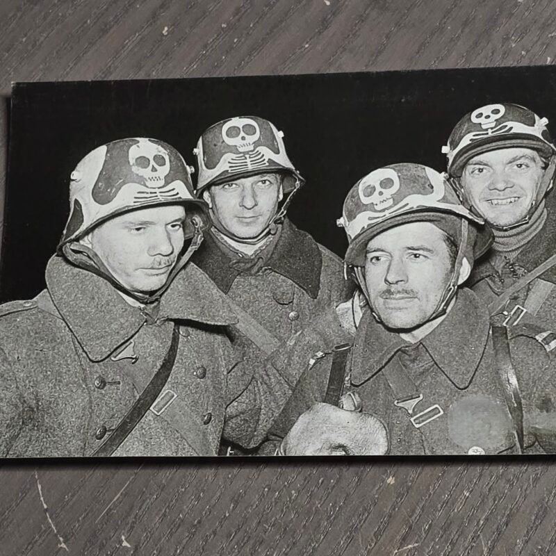Finnish Company of Death Winter War Dec. 1939 Photo Skull Helmet Camouflage