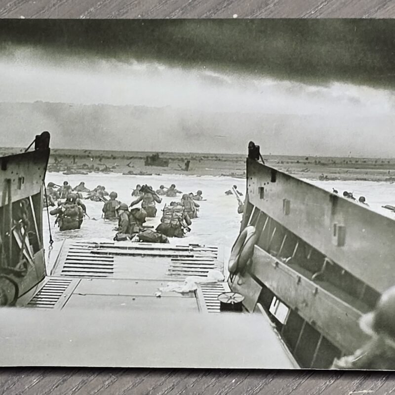 WWII US American GIs Soldiers D-Day Normandy June 6 1944 Landing Craft Photo