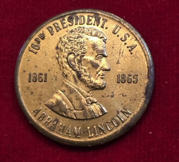 Abraham Lincoln 16th President U.S.A. Gettysburg Address Memorial Medal Token