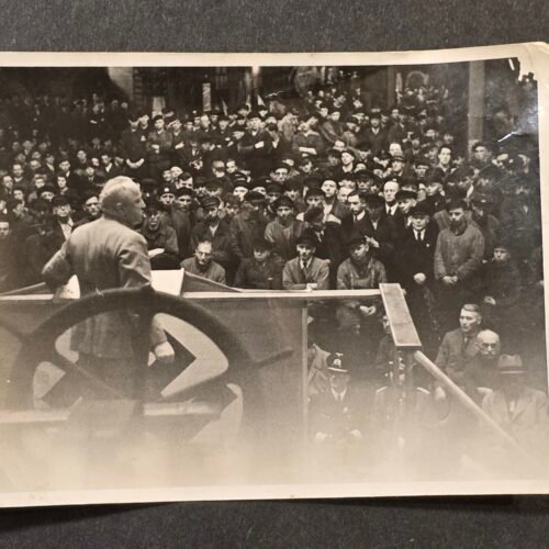 Rare Early Robert Ley Speaking to German Labor Workers – Original Third Reich WW2 Photo – DAF Factory Rally