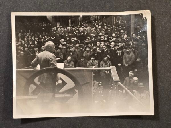Rare Early Robert Ley Speaking to German Labor Workers – Original Third Reich WW2 Photo – DAF Factory Rally