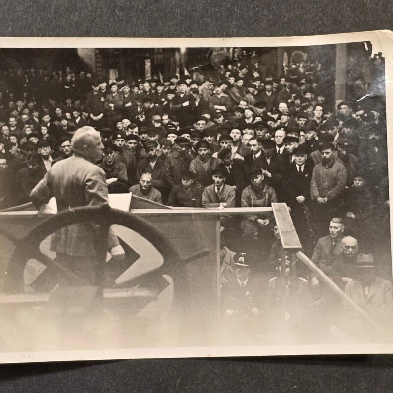 Rare Early Robert Ley Speaking to German Labor Workers – Original Third Reich WW2 Photo – DAF Factory Rally