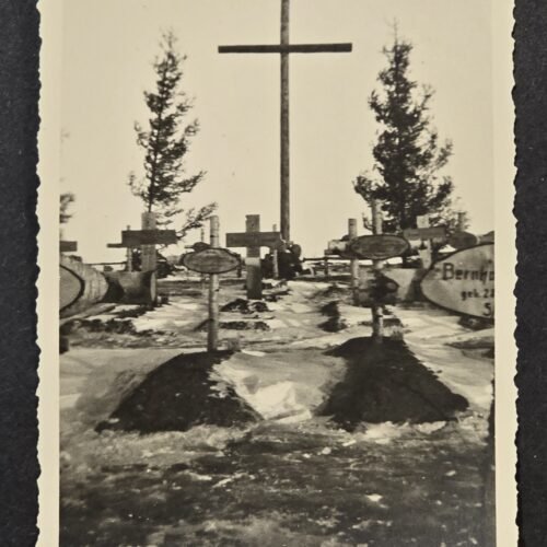 WWII German Soldiers KIA Graves Cemetery RPPC Photo Postcard Fallen Heroes Cross