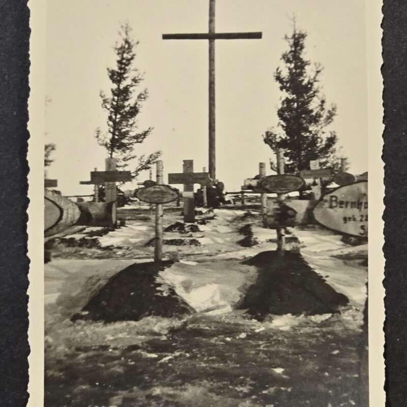 WWII German Soldiers KIA Graves Cemetery RPPC Photo Postcard Fallen Heroes Cross