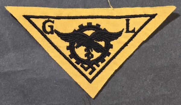 Rare Original WWII German Luftwaffe GL Generalluftzeugmeister Embroidered Civilian Technician Triangle Patch