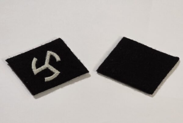WWII Nazi German SS 27th Volunteer Div. Langemarck collar tabs patches w RZM tag