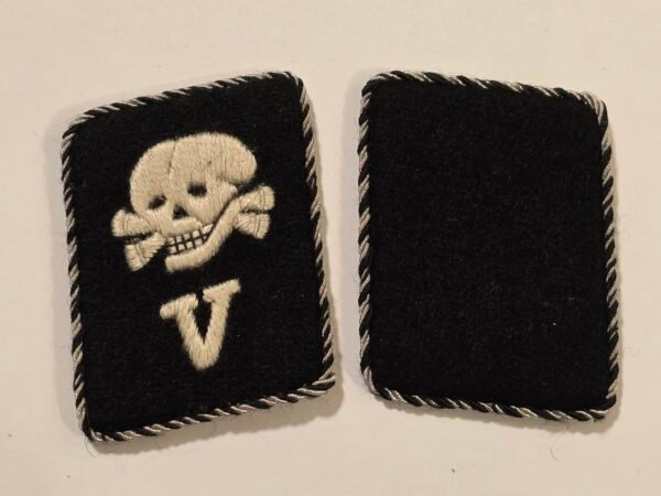 WW2 Nazi German SS Totenkopf deathshead Skull collar tabs patches w RZM tag