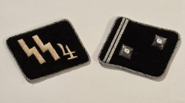 WW2 Nazi German SS Standarte # 4 Collar Tabs Patches