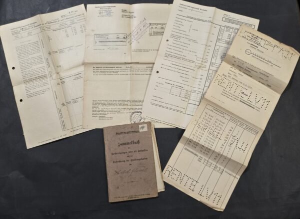 20260802_171502 Weimar - Third Reich WW2 German Worker Insurance Book & Documents Lot 1920–1958
