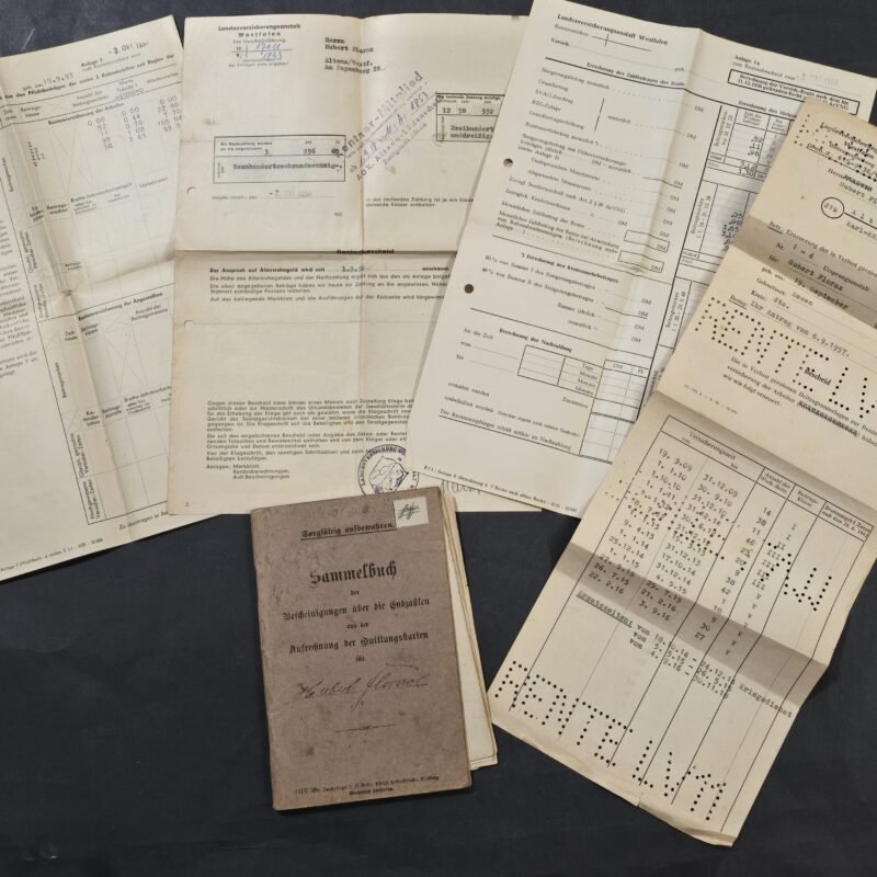 20260802_171502 Weimar - Third Reich WW2 German Worker Insurance Book & Documents Lot 1920–1958