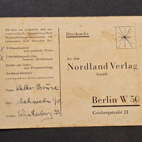 20260802_172101 Anti Semitic Jewish Nordland Publishing House Berlin HEIL HITLER! WW2 Nazi German Third Reich postcard