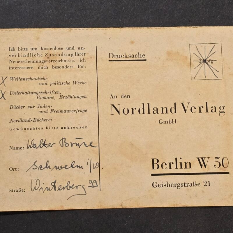 20260802_172101 Anti Semitic Jewish Nordland Publishing House Berlin HEIL HITLER! WW2 Nazi German Third Reich postcard