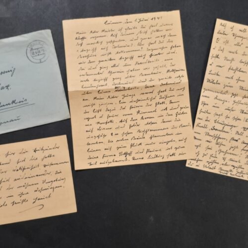 Original 1943 German Luftwaffe Soldier Letter Group w/ Envelope 1947 Follow-Up WWII Correspondence