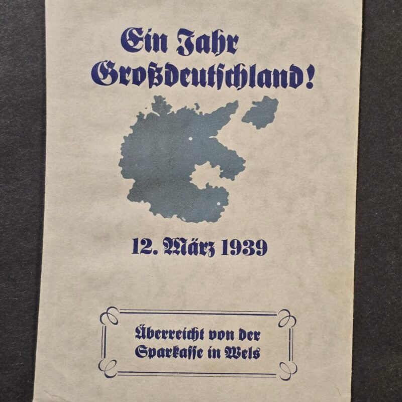 WW2 German Third Reich Ein Jahr Grossdeutschland Occupied Austria Bank Envelope