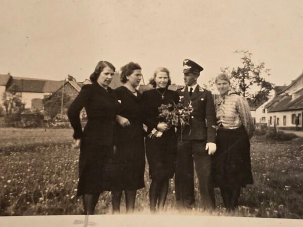 WWII German Uniformed Luftwaffe Soldier Family Gathering Photo