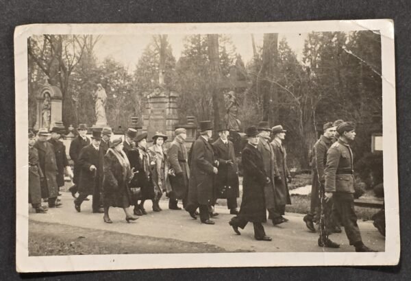 20260807_162741 WWII German Important Person Funeral Procession Wehrmacht & Civilians Photo
