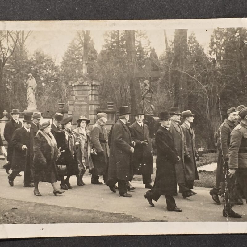 20260807_162741 WWII German Important Person Funeral Procession Wehrmacht & Civilians Photo