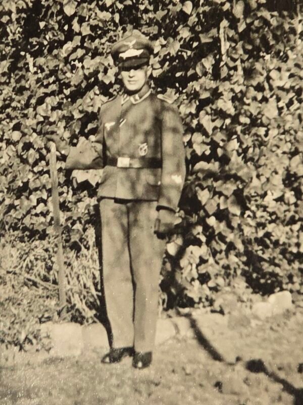 Luftwaffe Soldier w Anti Aircraft Flak battle badge medal WW2 German Military war Photo