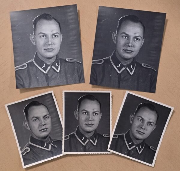 20260809_150115 LUFTWAFFE SOLDIERS Studio Portraits Photographs WWII German Photo lot x 5