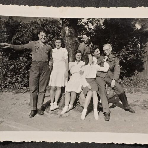 Rare WWII German Wehrmacht Women w summer dress Female Signals Helferinnen Group Photo Pegau 1944