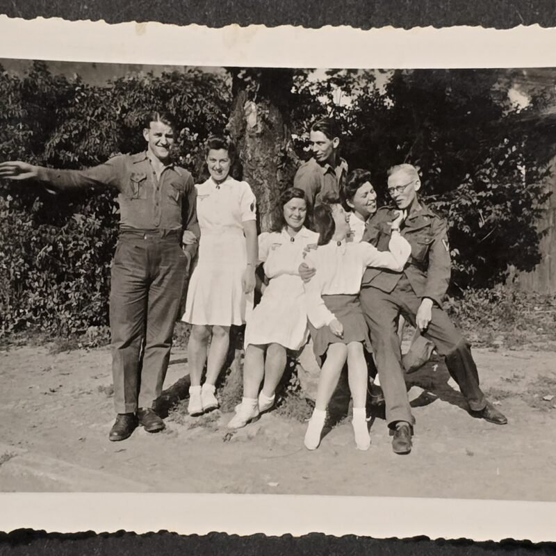 20260809_160544 Rare WWII German Wehrmacht Women w summer dress Female Signals Helferinnen Group Photo Pegau 1944