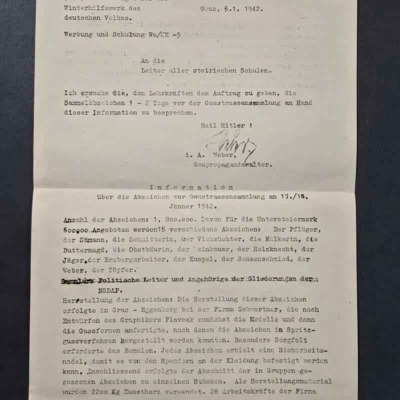 20260809_160838 WOW! Rare WHW Winter Help document for 1.8 Million Winter Help Collectibles WW2 Nazi German