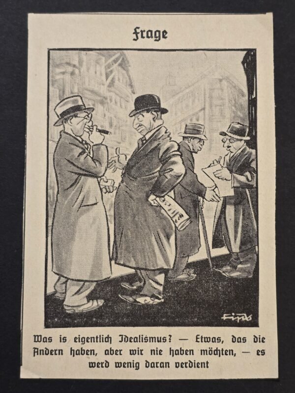 20260809_202442 Rare Original Third Reich Anti-Semitic Fips Cartoon Leaflet – Der Stürmer Philipp Rupprecht