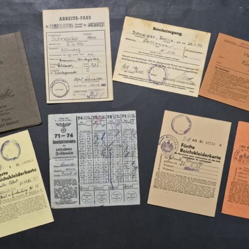 20260809_204118 Nazi German Schneider Family Document Archive WWII Third Reich Ration Cards Arbeits-Pass Hildesheim