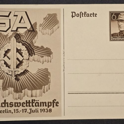 Original Nazi German Third Reich 1938 SA Stormtroopers Propaganda Postcard Berlin