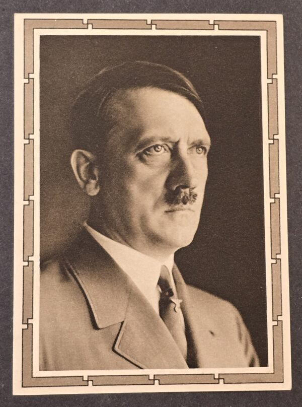 Original WW2 Nazi german Third Reich Adolf Hitler Portrait Postal Card Propaganda Postcard