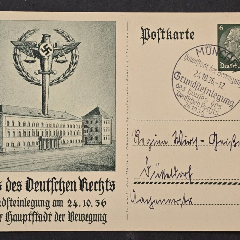 20260811_170237 WW2 Nazi German Third Reich Propaganda Postcard Judicial Eagle w Swastika