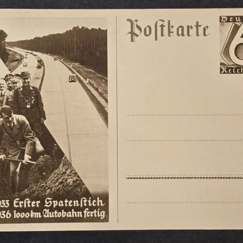 20260811_170255 Original Nazi German 1936 Hitler SS SA Autobahn 1000 KM Completion Third Reich Propaganda Postcard
