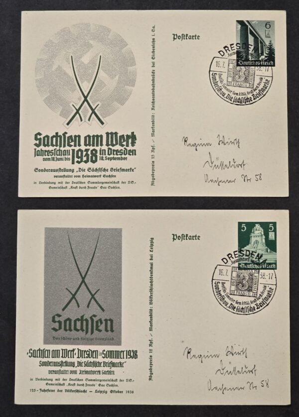20260811_170320 WW2 Nazi German Sachsen 1938 Propaganda Postcard Set
