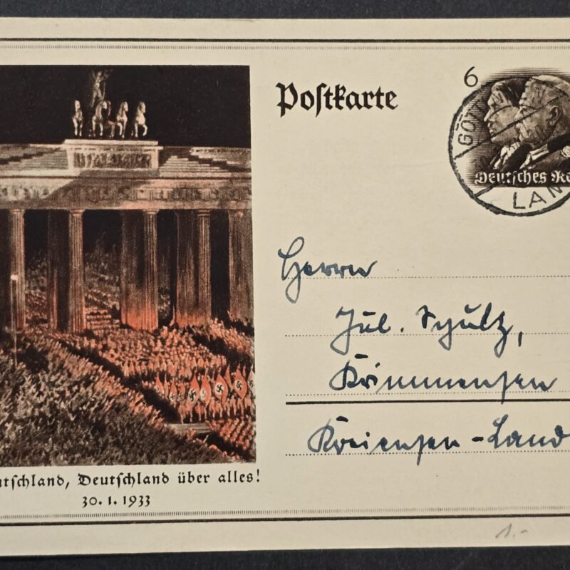20260811_170519 Original Nazi German 1934 Hitler Hindenburg 30 January 1933 Brandenburg Gate Postcard Deutschland Uber Alles!