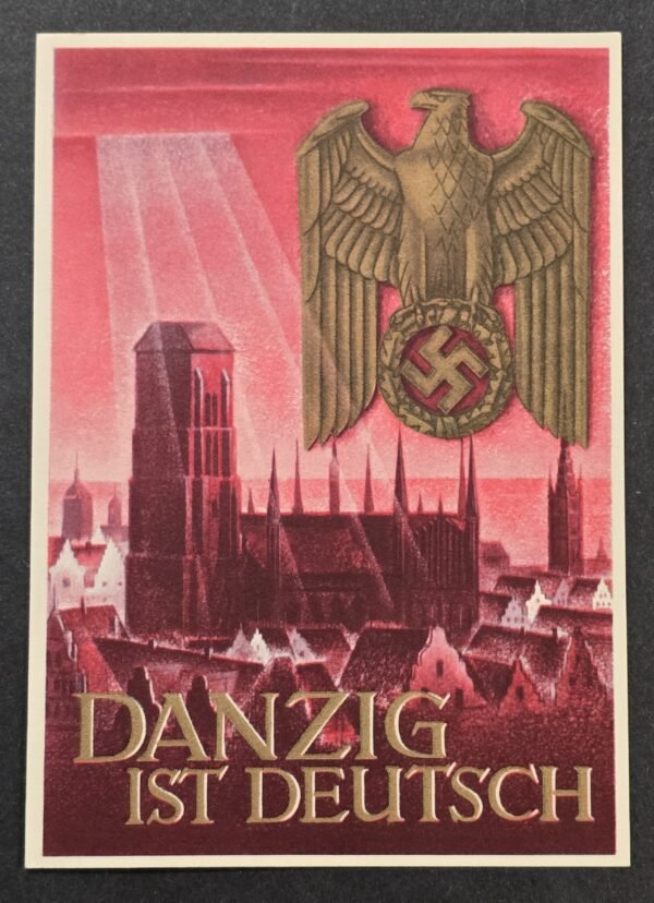 20260811_170548 WW2 Nazi German Third Reich Danzig Swastika Eagle WHW Propaganda Postcard