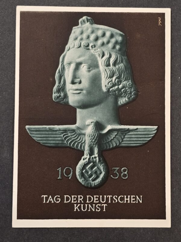 Original WW2 Nazi German 1938 Tag der Deutschen Kunst Munich Third Reich Postcard Special Cancel