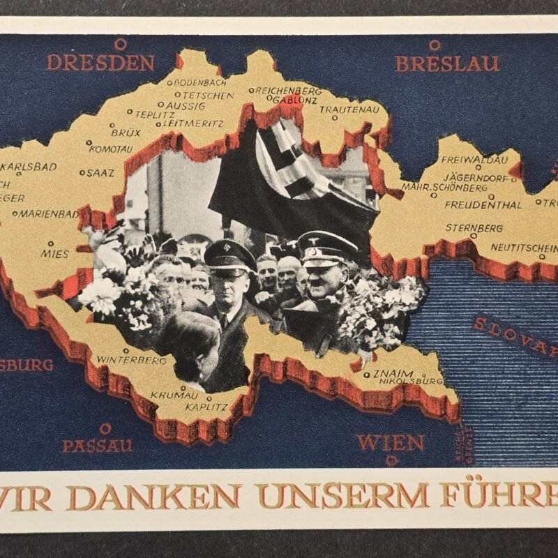 20260811_170650 Original 1938 Nazi German Sudetenland Adolf Hitler Annexation Map Third Reich Propaganda Postcard