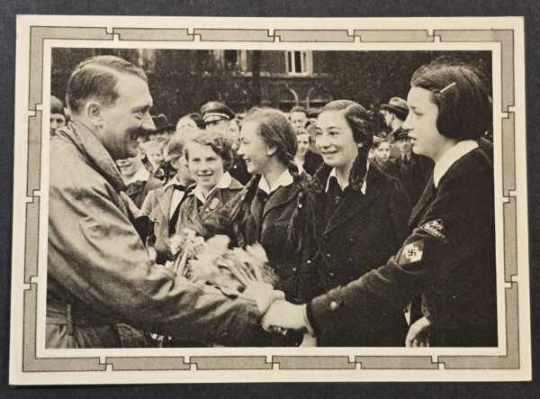 20260811_170704 Original WW2 Nazi German 1939 Adolf Hitler BDM Hitler Youth HJ Girls Vienna Birthday Postcard