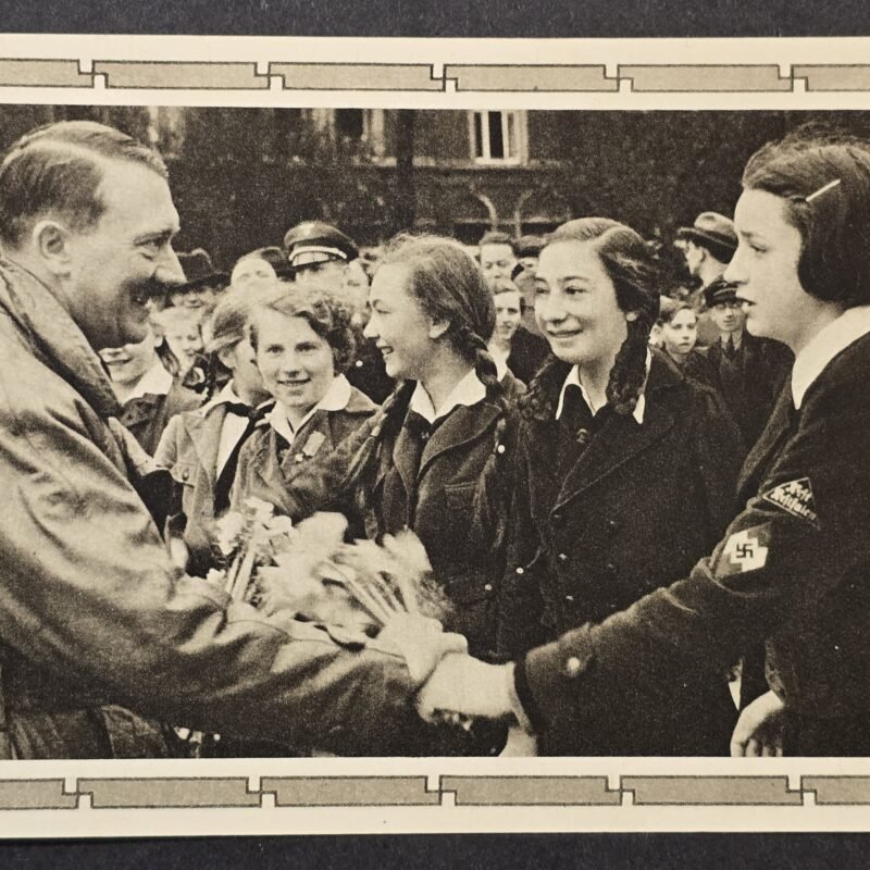 20260811_170704 Original WW2 Nazi German 1939 Adolf Hitler BDM Hitler Youth HJ Girls Vienna Birthday Postcard