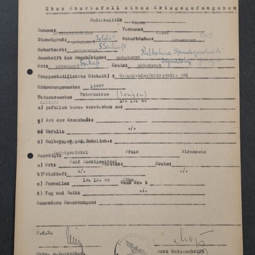 20260821_132548 Dec 1944 WWII German Document Soviet Russian POW Soldiers Death & Burial Record