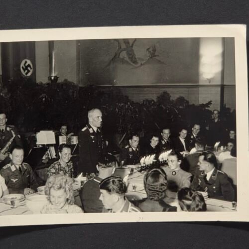 LUFTWAFFE HIGH COMMAND w Swastika Flag Banner Military WW2 German War Photo