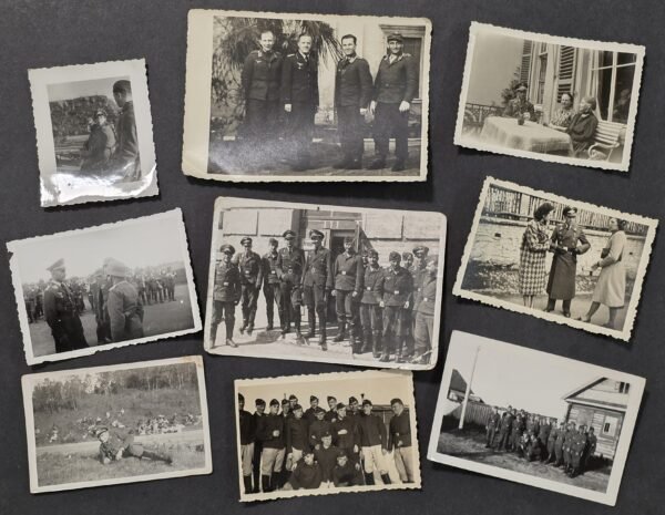 WWII German Luftwaffe Officers Photos Machine Gun Training Parade Steel Helmets – Lot of 9