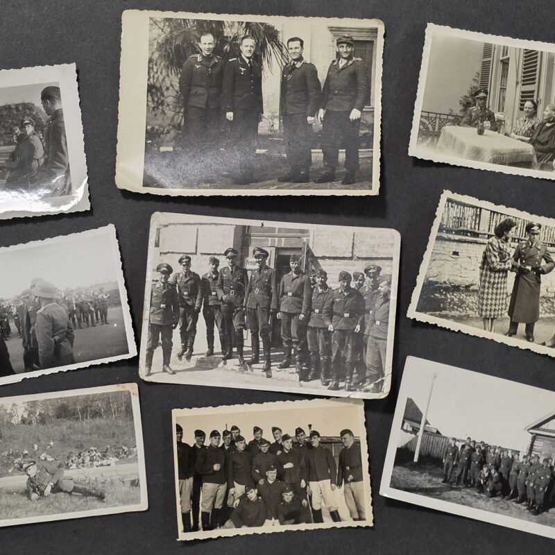 WWII German Luftwaffe Officers Photos Machine Gun Training Parade Steel Helmets – Lot of 9