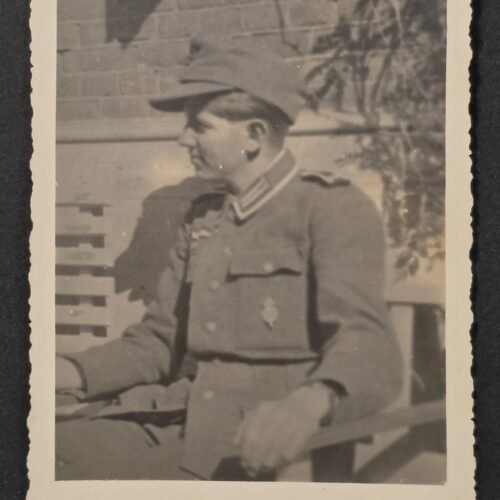 20260822_125034 Young Wehrmacht Officer wearing his HJ Hitler Youth Proficiency Badge w Feldpost Number WW2 German photo