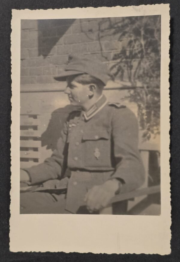 20260822_125034 Young Wehrmacht Officer wearing his HJ Hitler Youth Proficiency Badge w Feldpost Number WW2 German photo