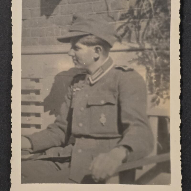 Young Wehrmacht Officer wearing his HJ Hitler Youth Proficiency Badge w Feldpost Number WW2 German photo
