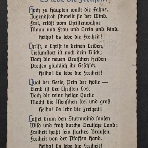 RARE 1937 Nazi German Third Reich Anti-Christian Propaganda Postcard Otto Peitsch