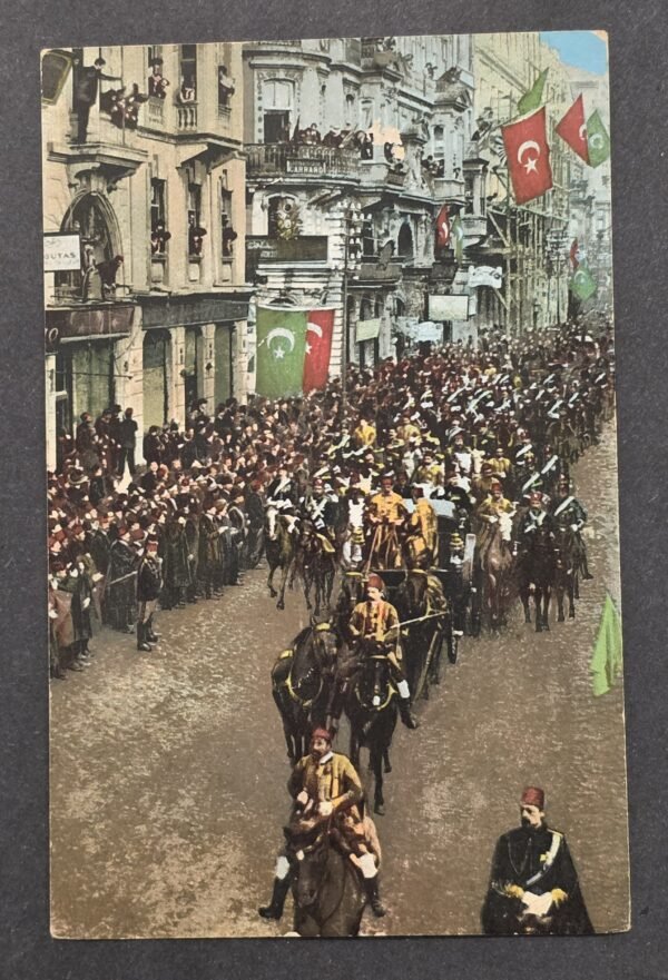 20260822_151742 WWI German Feldpost Constantinople Ottoman Sultan Parade Postcard – Turkey 1917