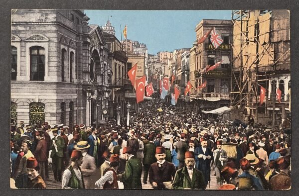 WWI German Navy Feldpost Ottoman Empire Constantinople Karaköy Postcard SMS Goeben Breslau 1917